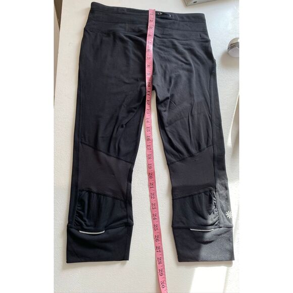 Athleta Black Capri Leggings Women’s Small | Yoga Running Activewear Pockets - Picture 4 of 8